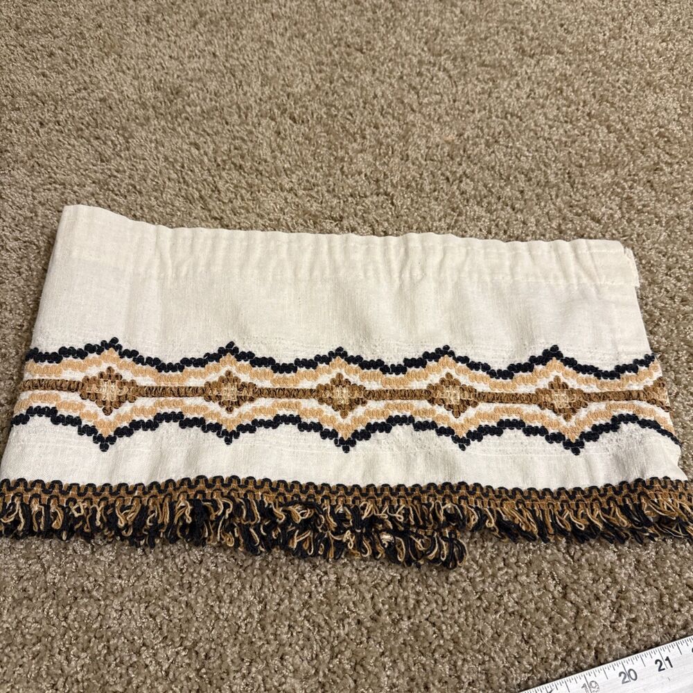 vintage 70’s MCM curtain valance brown JCPenney